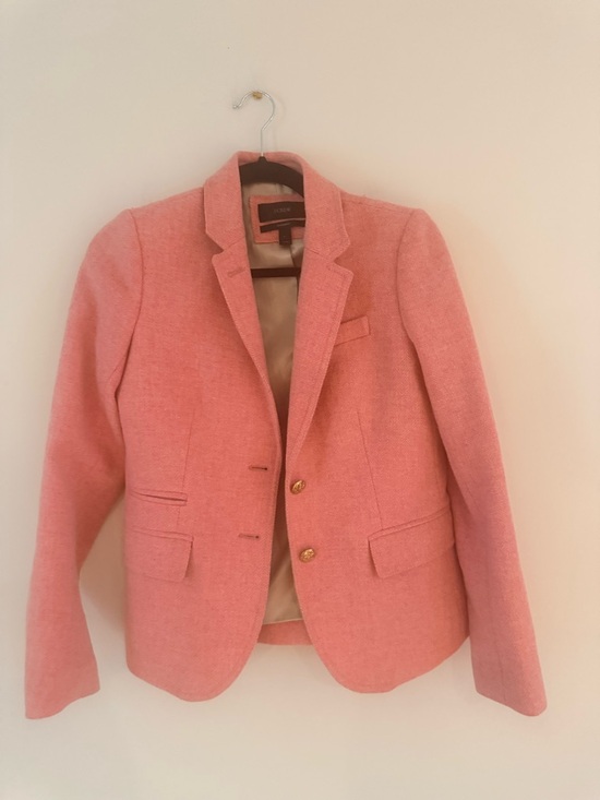 J. Crew Jackets & Blazers - J. Crew Coral Pink Tweed Blazer with Gold Buttons
